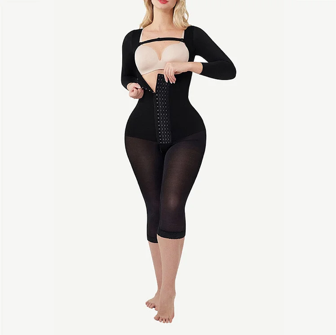 Lace Trim Hourglass Body Shaper with Sleeves (Stage 2 & Postpartum